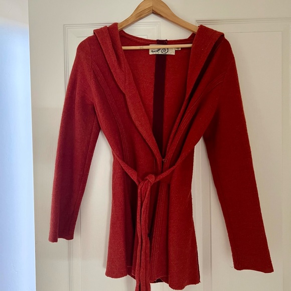 Rosie neira boiled wool wrap jacket - burnt orange - Picture 3 of 4